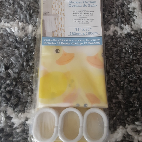 Rubber Duckie Shower Curtain 71x71 - Picture 2 of 3